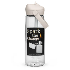Flip straw water bottle