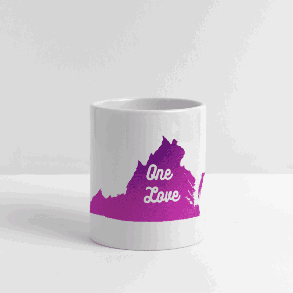 ☕💜 “One Love” Purple VA Heart Handle Mug - Image 2