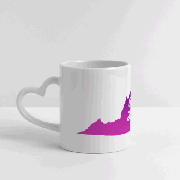 ☕💜 “One Love” Purple VA Heart Handle Mug - Image 3