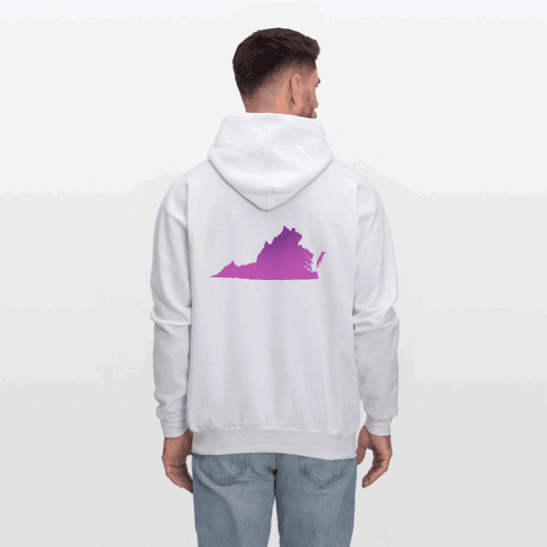 🥶🟣 Purple VA Silhouette Hoodie (White) - Image 3